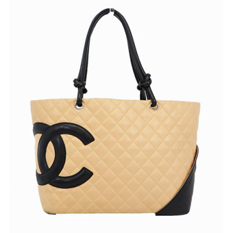 CHANEL シャネル カンボンライン コピー ラージトート A25169 トートバッグ ベージュ/ブラック